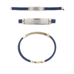 Blue Strap Diamond Bar Bracelet