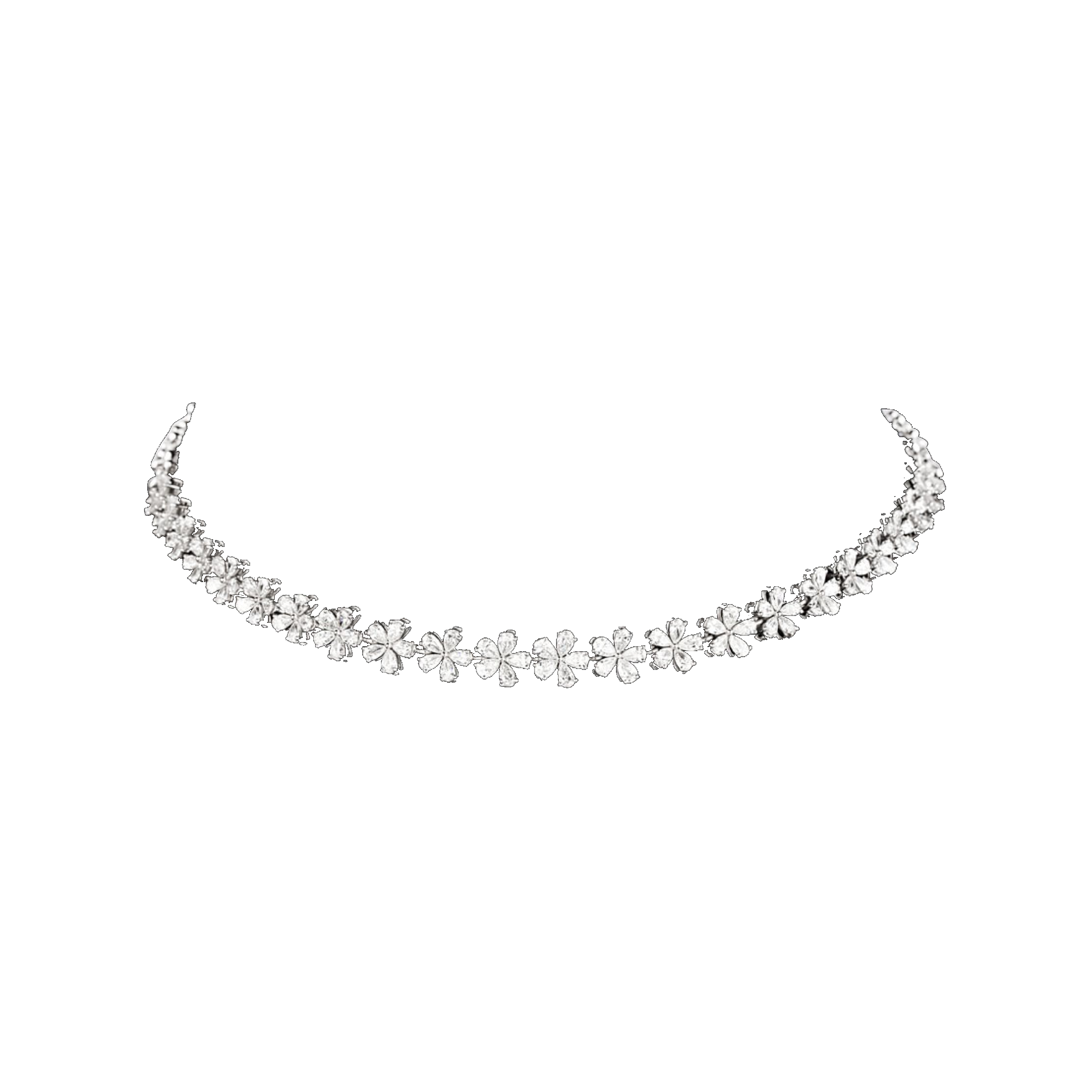 IMG_9333 Diamond Floral Tennis Necklace - Image 1