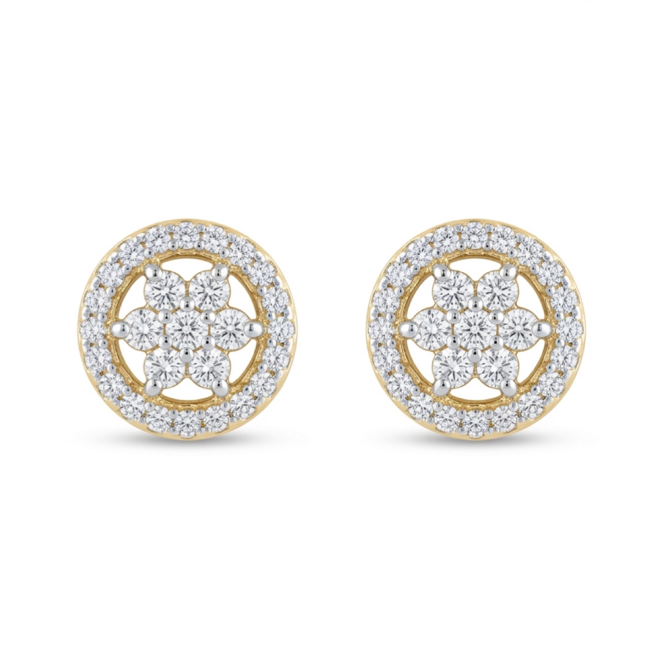 IMG_0133 Radiant Floral Halo Stud Earrings - Image 1