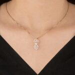 Diamond Geometric Floral Pendant - Image 2