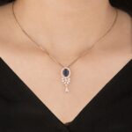 Midnight Blue Diamond Bow Pendant - Image 2