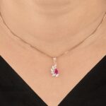 Rosy & Marquise Diamond Leaf Pendant - Image 2