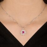Crimson Radiance Floral Pendant - Image 2