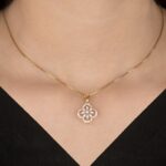Golden Clover Lattice Pendant - Image 2