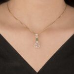 Verdant Grace Diamond Teardrop Pendant - Image 2