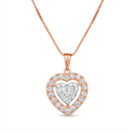 Sparkling Rose Gold Double Heart Diamond Pendant