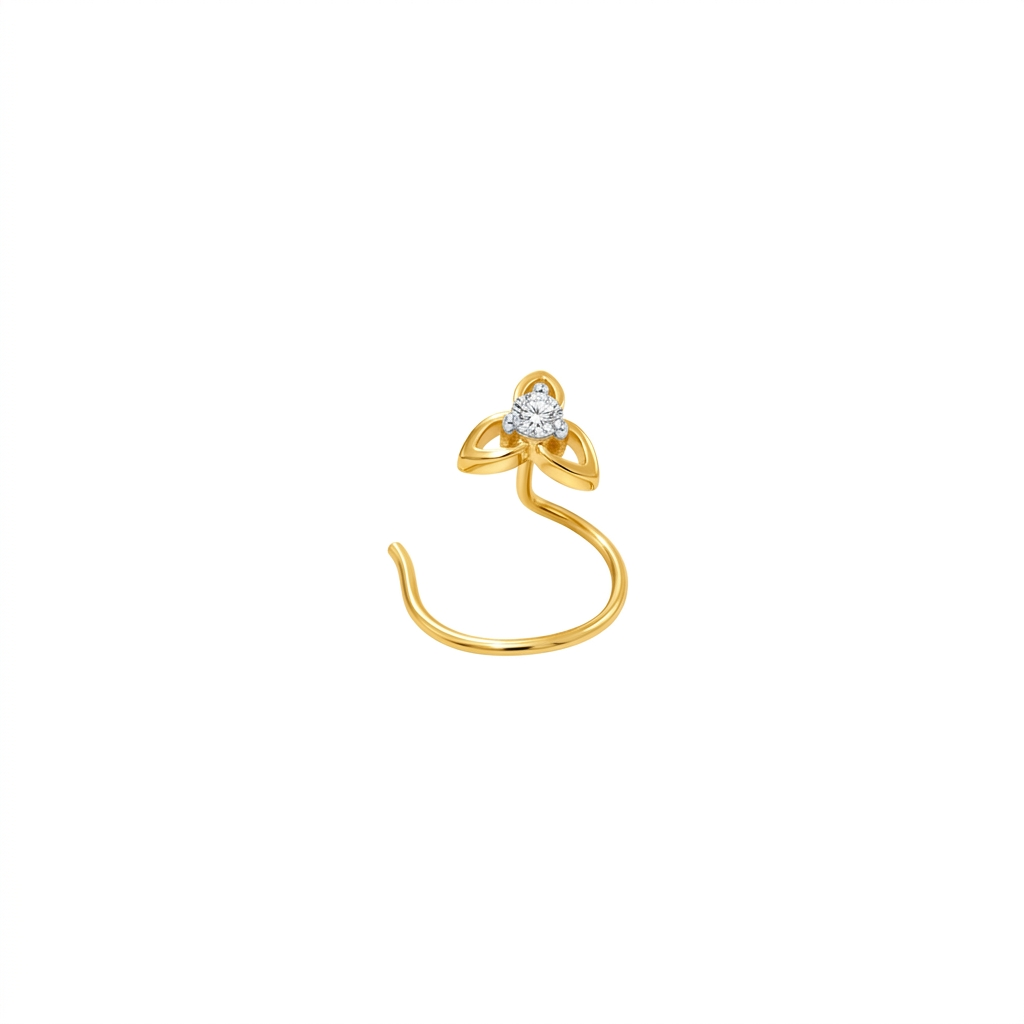 IMG_0496 0.04 ct Fancy Flower Wire Diamond Nosepin - Image 1