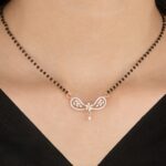 Designer Wing Style Diamond Mangalsutra with Drop Charm - Image 3