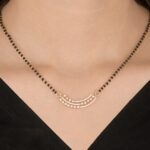 Double Layer Curve Diamond Mangalsutra for Women - Image 2