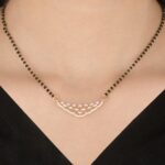 Gold Lattice Diamond Mangalsutra Pendant for Women - Image 2