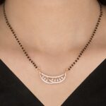 Minimal Curved Diamond Mangalsutra Necklace for Daily Wear - Image 2