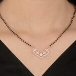 Floral Diamond Curve Mangalsutra Pendant - Image 2
