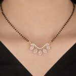 Petal Drop Diamond Mangalsutra Pendant - Image 2