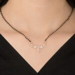 Floral Halo Diamond Mangalsutra Pendant - Image 2