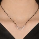 Crescent Lattice Diamond Mangalsutra Pendant - Image 2