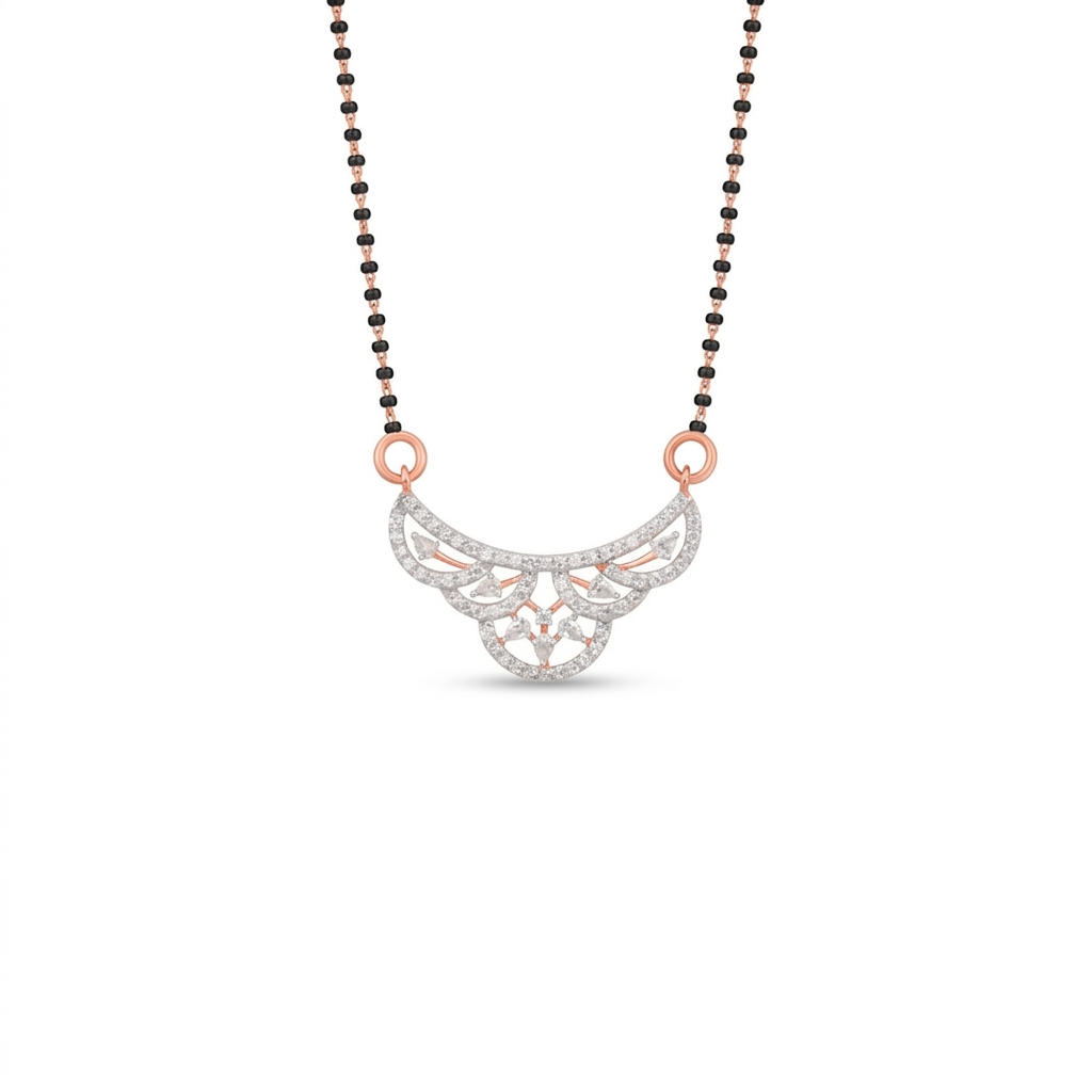 IMG_1431 Heritage Filigree Diamond Mangalsutra Pendant - Image 1