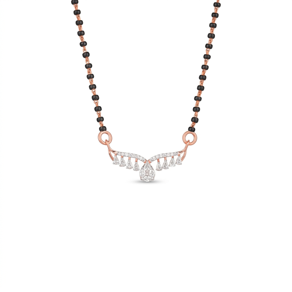 IMG_1459 Drop Grace Diamond Mangalsutra - Image 1