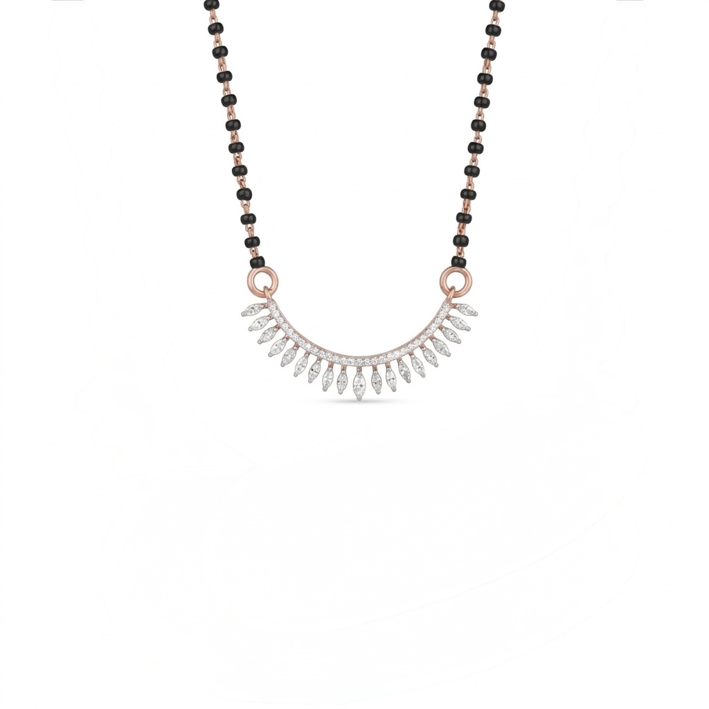IMG_1462 Floral Vine Diamond Mangalsutra - Image 1