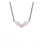 Elegant Dual Leaf Diamond Mangalsutra in Rose Gold (Daily Wear)