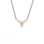 Vintage Inspired Diamond Mangalsutra with Leaf Motif - Image 2
