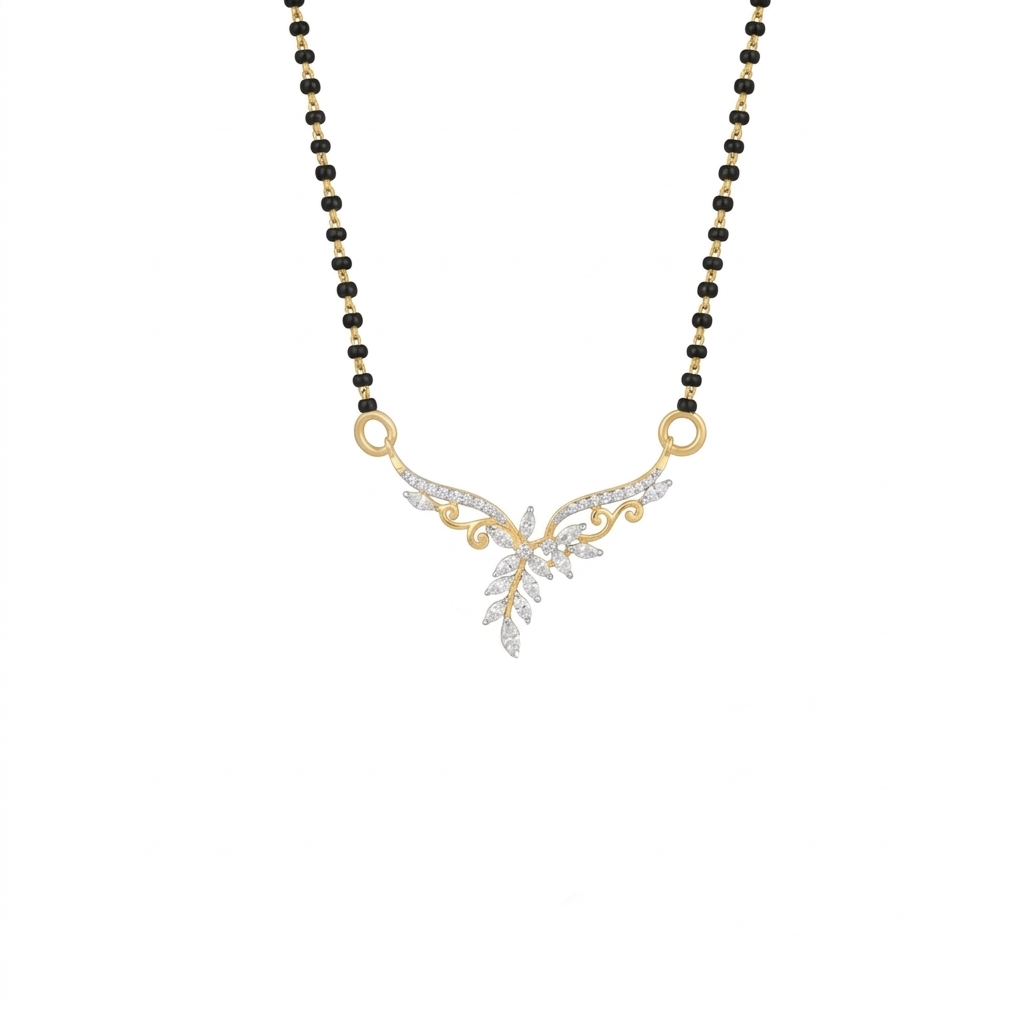 IMG_1489 Regal Filigree Diamond Mangalsutra - Image 1