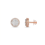 Classic Halo Diamond Stud Earrings - Image 2