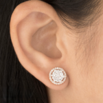 Classic Halo Diamond Stud Earrings - Image 3