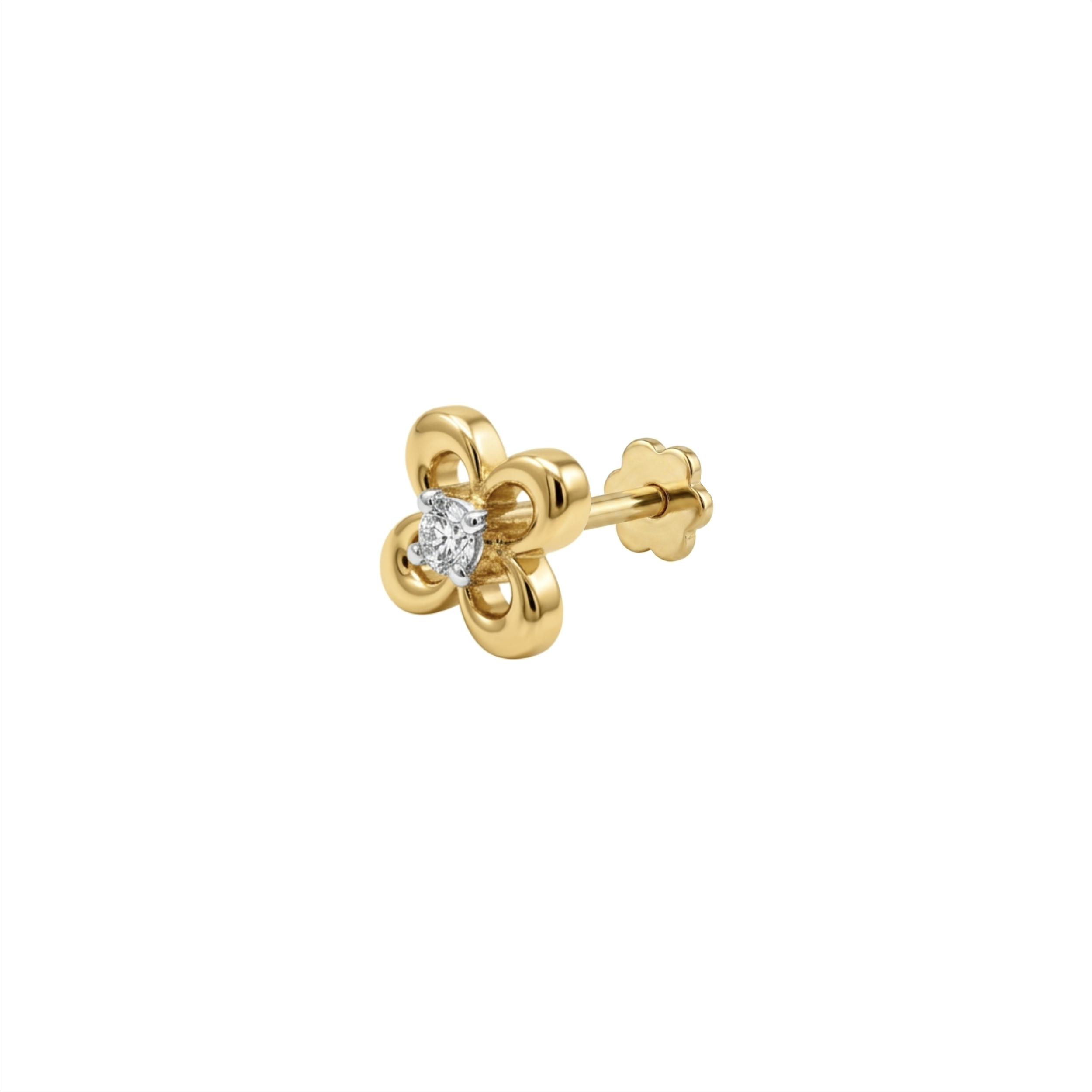 IMG_2129 0.02 ct Fancy Flower Screw Diamond Nosepin - Image 1