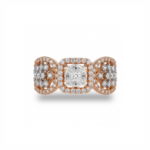 Rose Gold Floral Halo Diamond Engagement Ring - Image 2