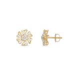 Gilded Petal Diamond Studs - Image 2