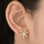 Gilded Petal Diamond Studs - Image 3