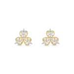 Golden Trefoil Diamond Earrings