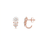 Floral Bloom Diamond Hoop Earrings - Image 2