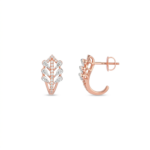 Art Deco Leaf Hoop Earrings - Image 2
