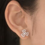 Petal Pavé Clover Studs - Image 3