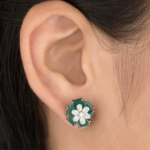 Geometric Blossom Stud Earrings - Image 3