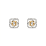Gilded Square Infinity Stud Earrings