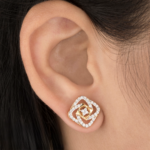 Gilded Square Infinity Stud Earrings - Image 3