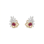 Floral Fan Diamond Stud Earrings