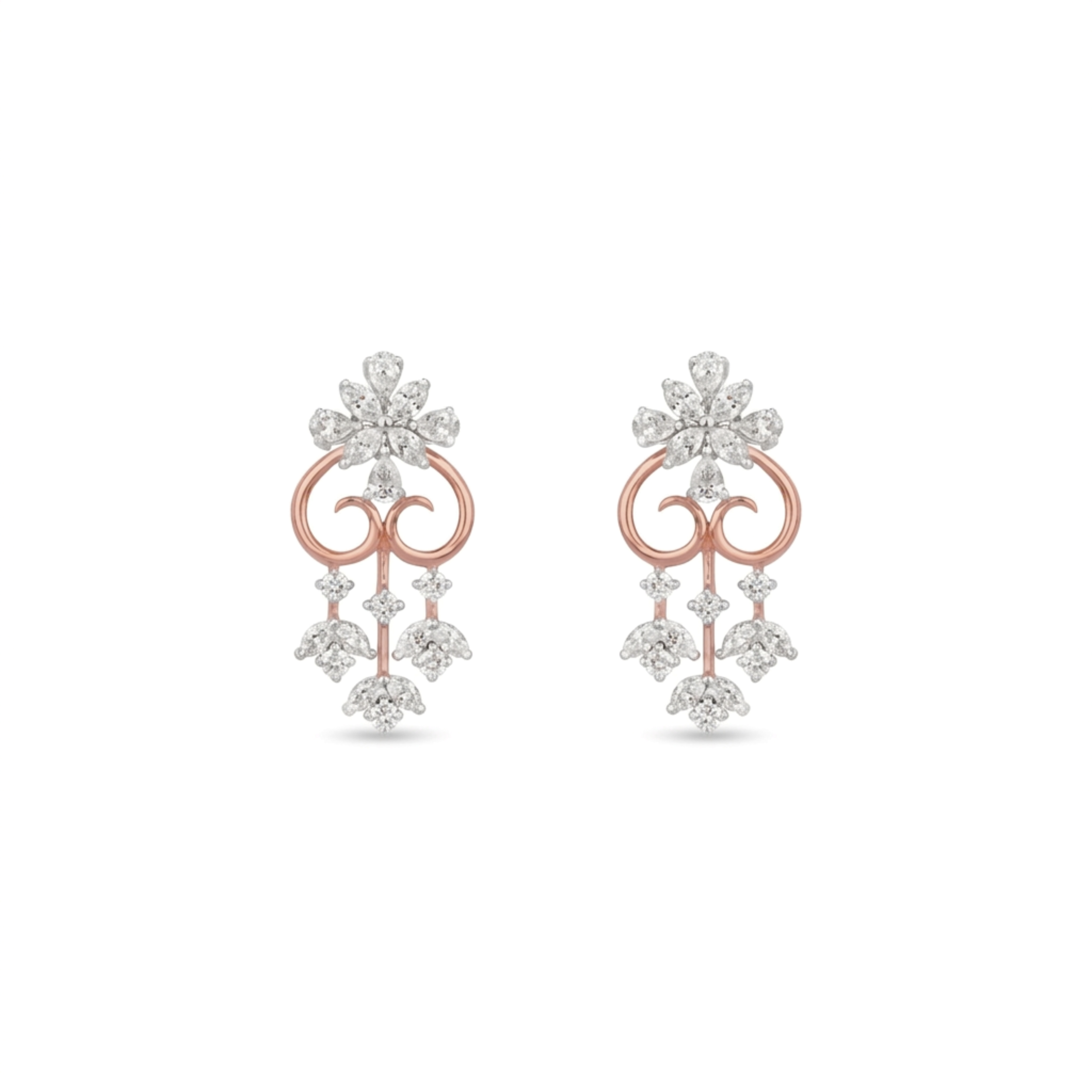 IMG_9265.PNG Petal Diamond Chandelier Drop Earrings - Image 1