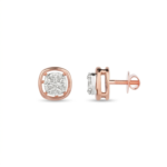 Cushion Cut Halo Stud Earrings - Image 2