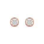 Cushion Cut Halo Stud Earrings