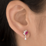 Diamond Winged Stud Earrings - Image 3