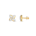 Whimsical Bloom Diamond Stud Earrings - Image 2