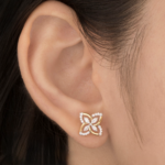 Whimsical Bloom Diamond Stud Earrings - Image 3