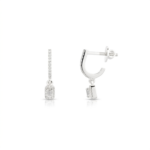 Classic Baguette Drop Hoop Earrings - Image 2