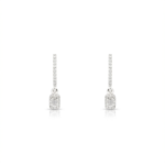 Classic Baguette Drop Hoop Earrings