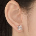 Mosaic Quatrefoil Diamond Studs - Image 3