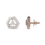 Modern Hexagon Stud Earrings - Image 2
