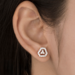 Modern Hexagon Stud Earrings - Image 3